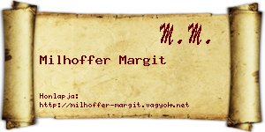 Milhoffer Margit névjegykártya